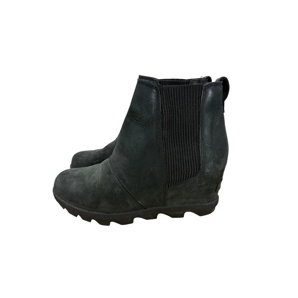 Sorel Arctic Wedge II Chelsea Boots Black Leather Ankle NL3022-010 Womens 7